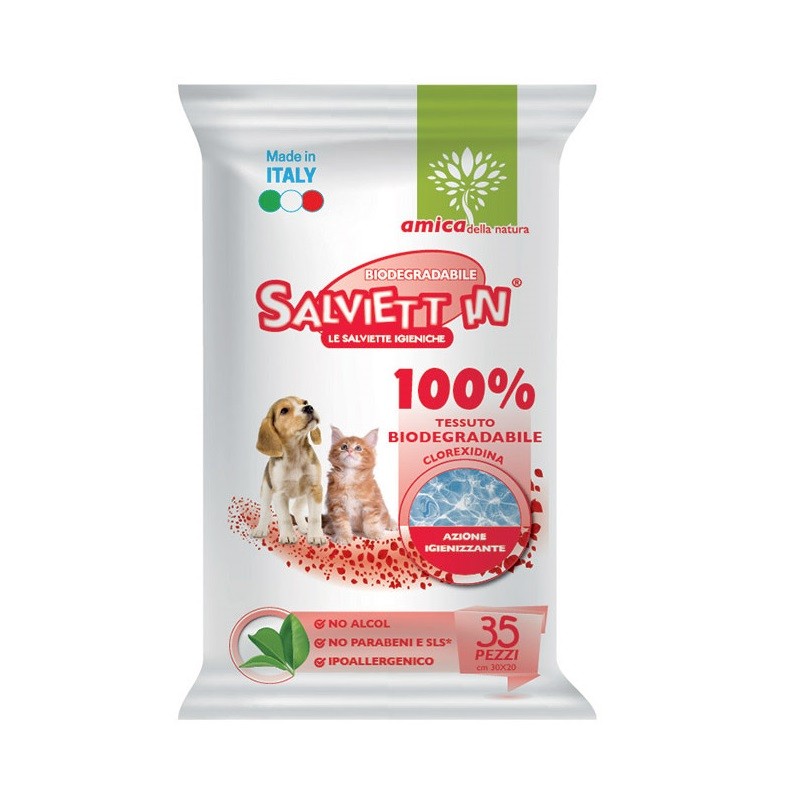 SALVIETT IN SALVIETTE IGIENICHE BIODEGRADABILI CF. (35 PZ) CLOREXIDINA