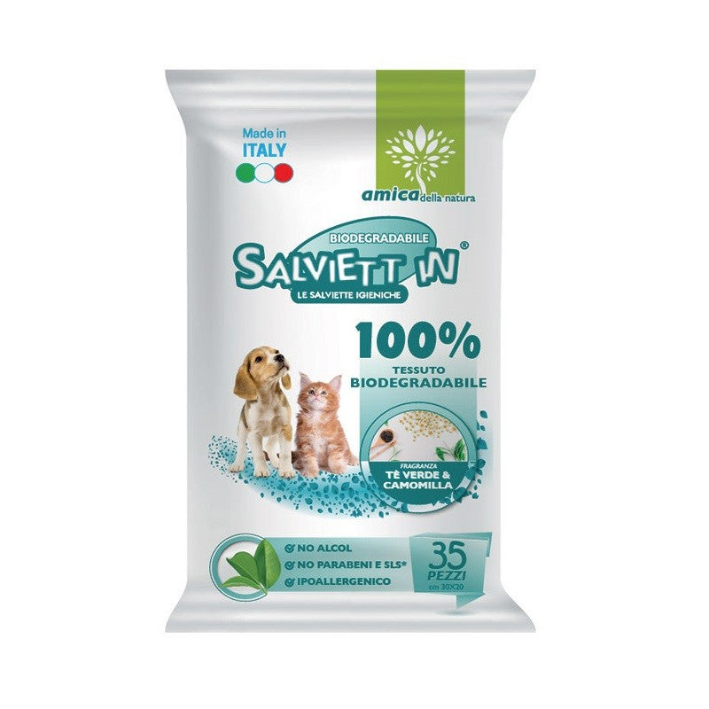 SALVIETT IN SALVIETTE IGIENICHE BIODEGRADABILI CF. (35 PZ) THE' VERDE & CAMOMILLA