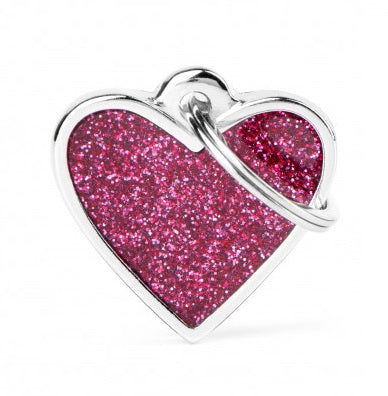 MY FAMILY MEDAGLIETTA SMALL HEART GLITTER PINK alimento per cani e gatti | Pet Care Italia