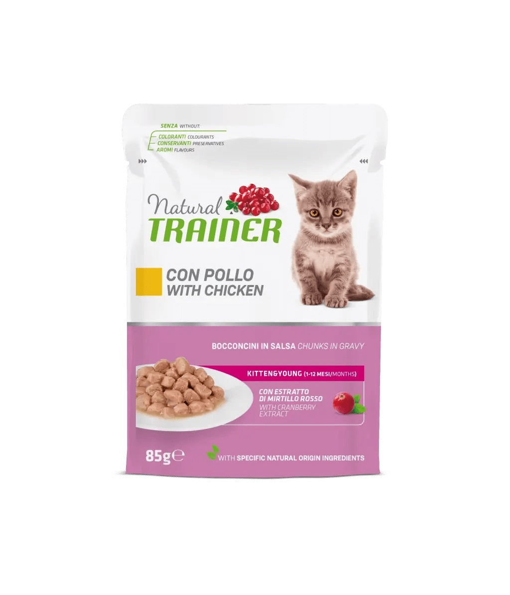 Trainer Gatto Natural Kitten & Young Pollo 85 g