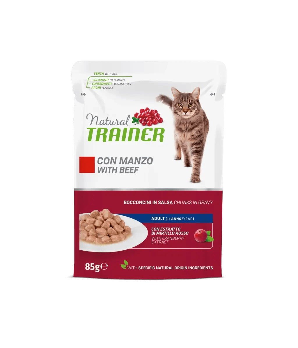 TRAINER GATTO NATURAL ADULTO MANZO 85 GR
