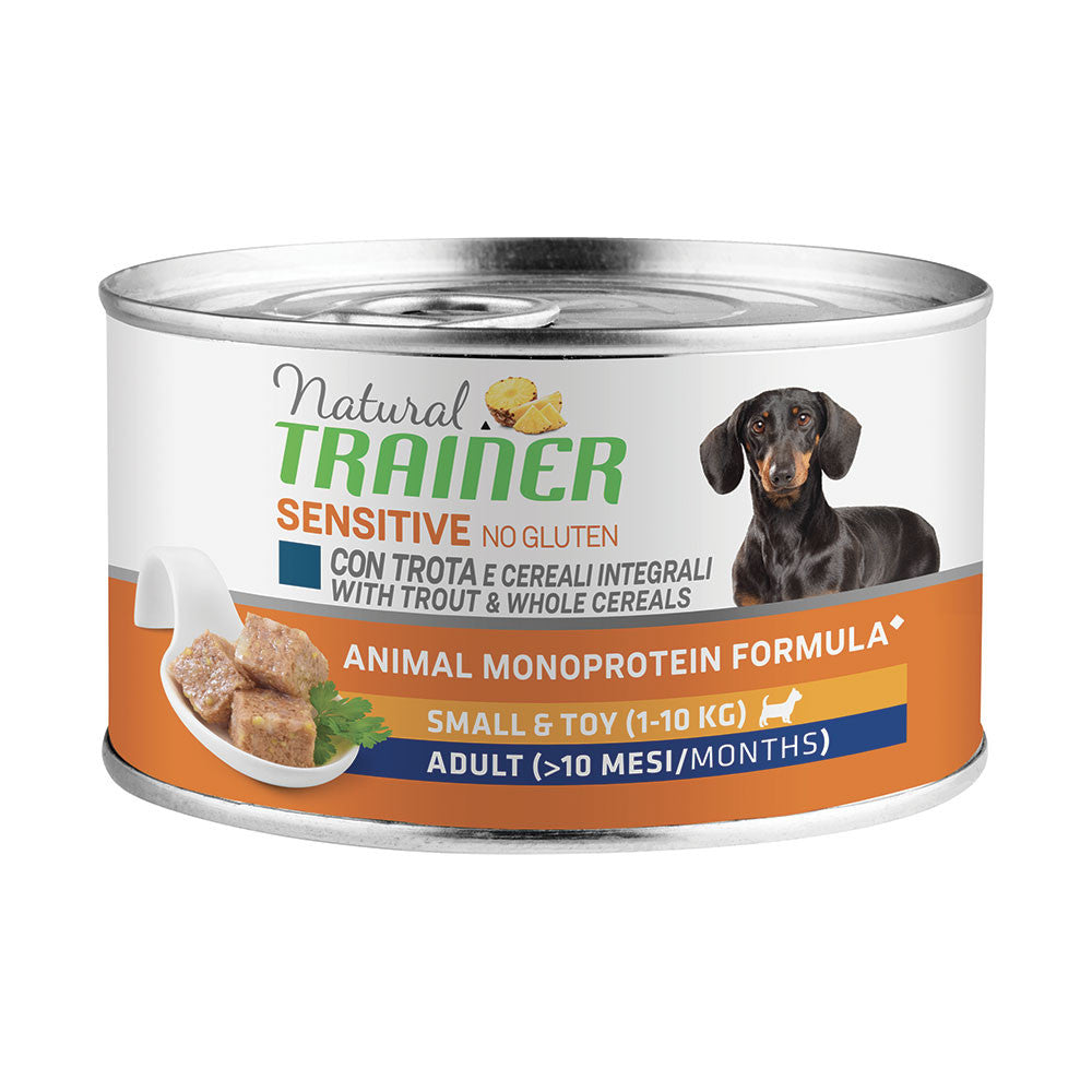 TRAINER CANE NATURAL SENSITIVE ADULTO MINI TROTA & CEREALI 150 GR