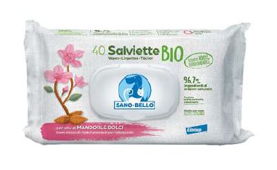 SANOeBELLO SALVIETTE DETERGENTI "BIO" 40 PZ OLIO DI MANDORLE DOLCI