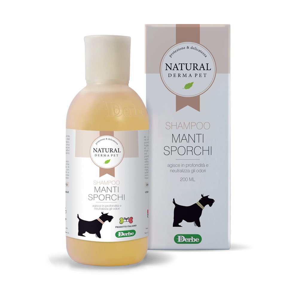 NATURAL DERMA PET CANE SHAMPOO MANTI SPORCHI 200 ML