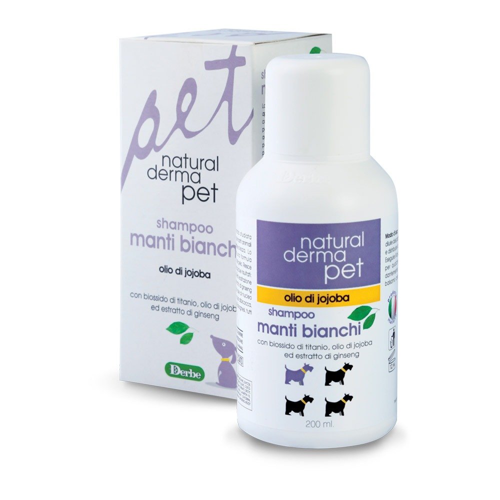 NATURAL DERMA PET CANE SHAMPOO MANTI BIANCHI OLIO DI JOJOBA 200 ML