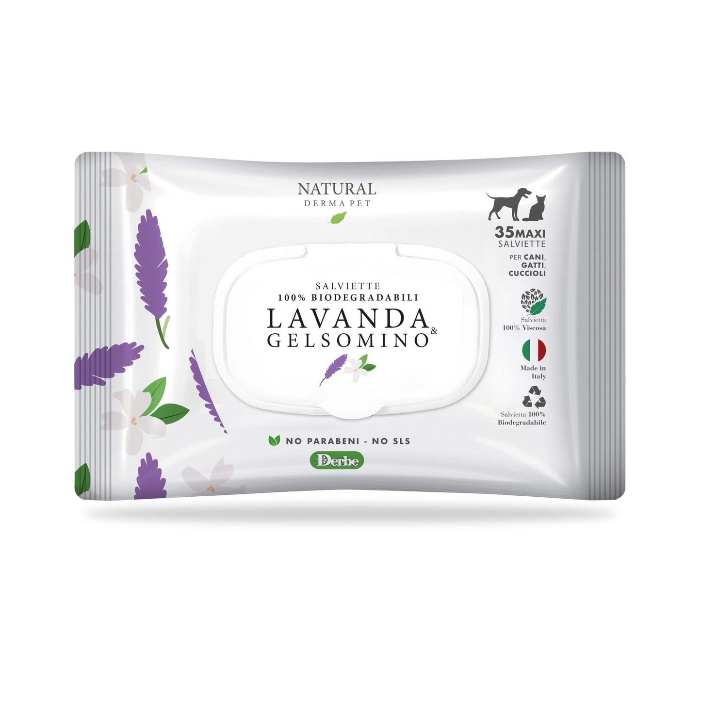 NATURAL DERMA PET SALVIETTE DETERGENTI PROFUMATE CF. (35 PZ) LAVANDA & GELSOMINO