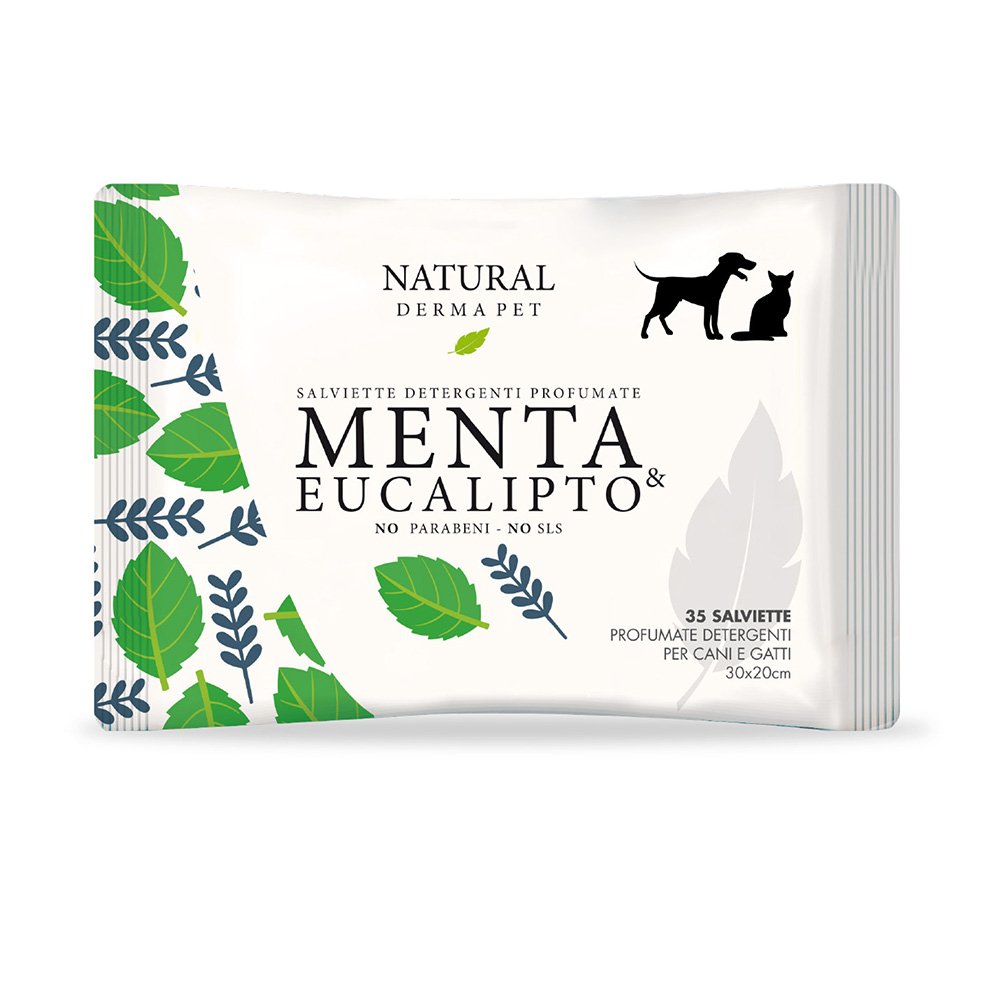 NATURAL DERMA PET SALVIETTE DETERGENTI PROFUMATE CF. (35 PZ) MENTA & EUCALIPTO