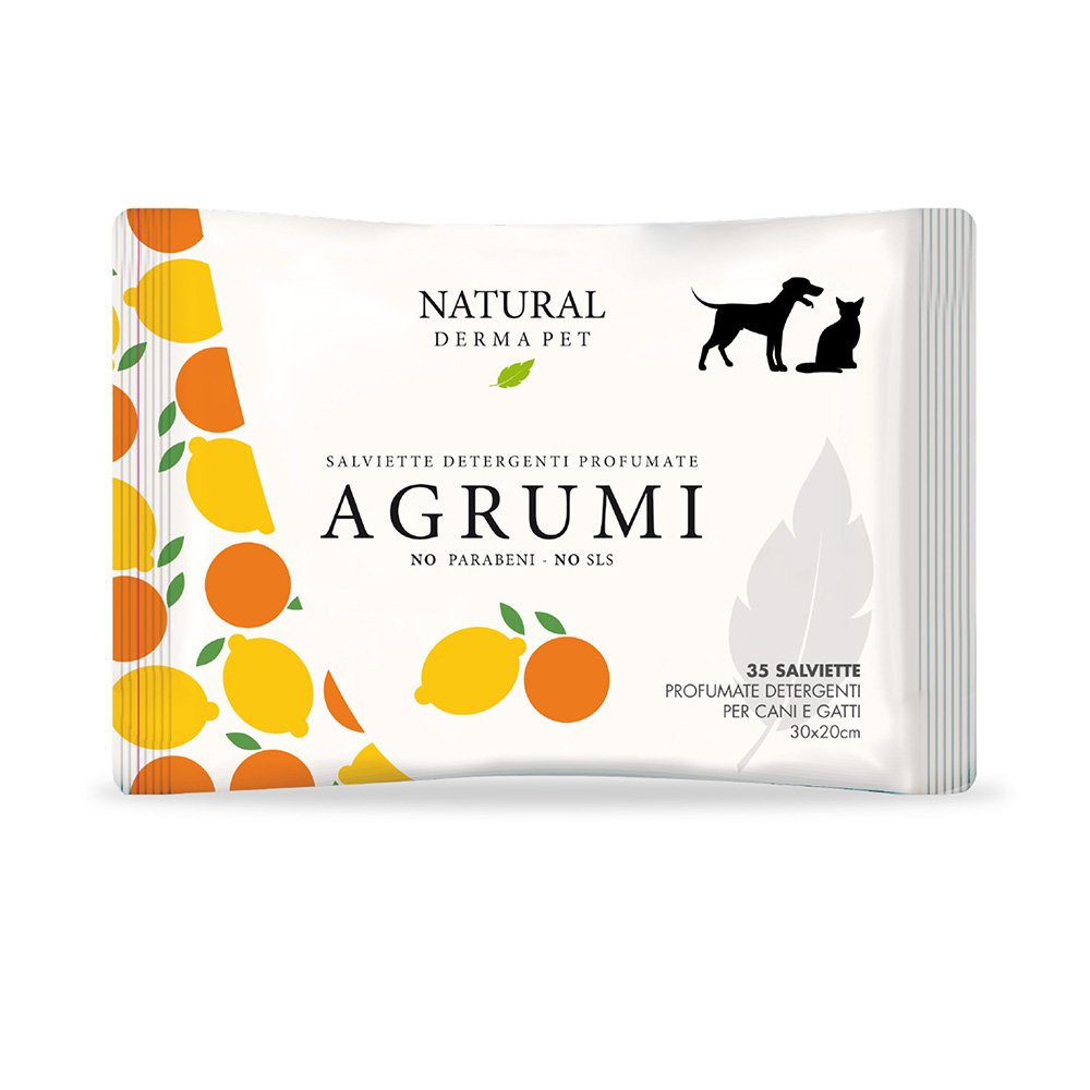 NATURAL DERMA PET SALVIETTE DETERGENTI PROFUMATE CF. (35 PZ) AGRUMI