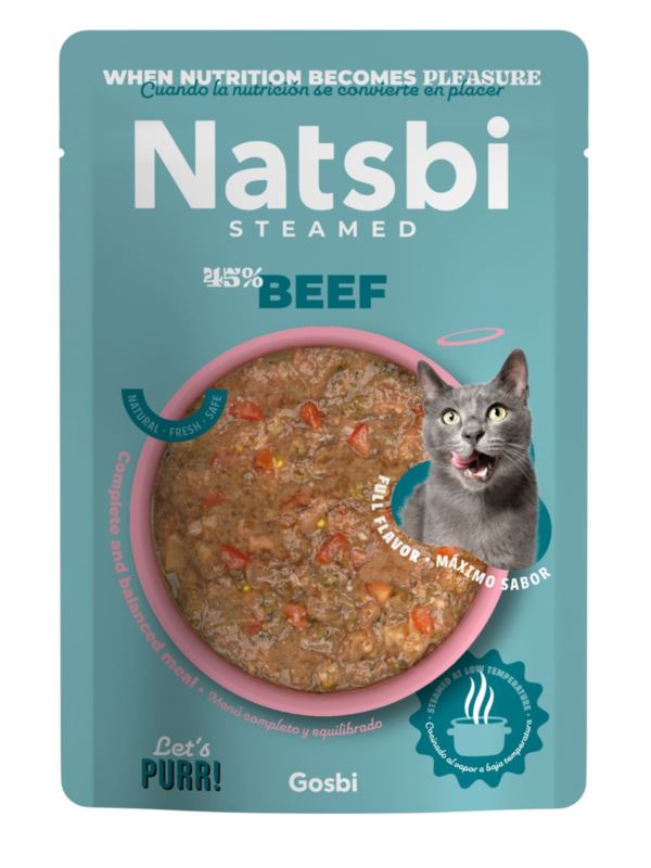 GOSBI GATTO NATSBI STEAMED BUSTA ADULTO MANZO 80 GR