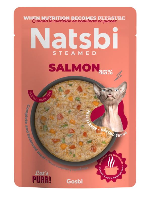 GOSBI GATTO NATSBI STEAMED BUSTA ADULTO SALMONE 80 GR