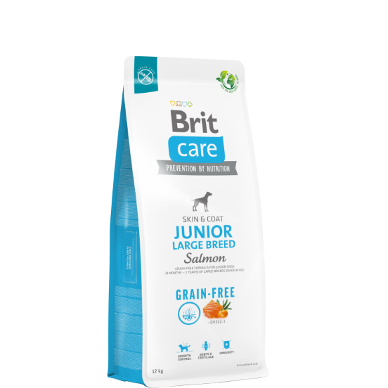 BRIT CARE CANE GRAIN FREE JUNIOR LARGE SALMON 12 KG