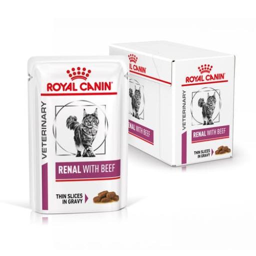 ROYAL CANIN GATTO RENAL MANZO BUSTA IN SALSA CF. (12x85) GR