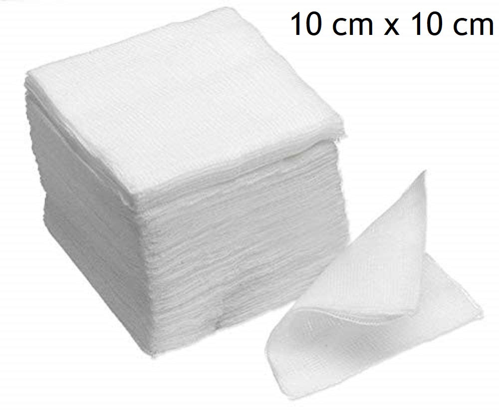 GARZA PIEGATA NON STERILE IN TNT 10 x 10 cm 100pz F.Z. 4 STRATI