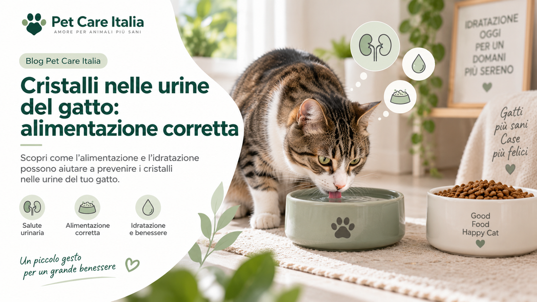 Gatto e alimentazione per la gestione dei cristalli urinari