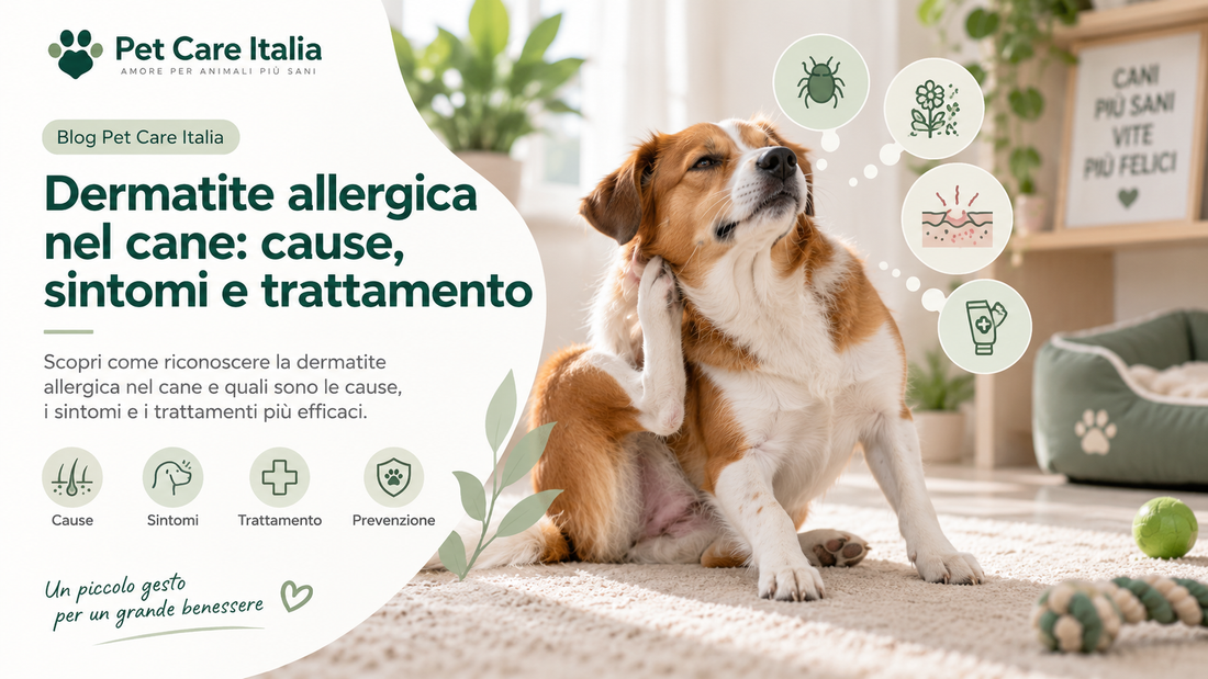 Cane con dermatite allergica e prurito cutaneo