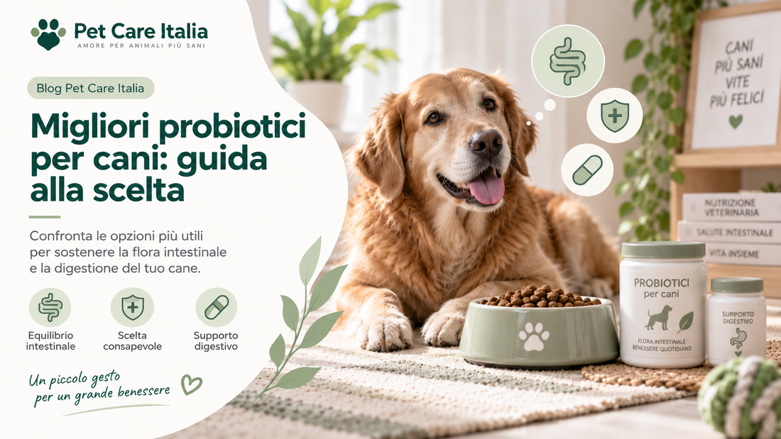 Cane e probiotici per il supporto dell'equilibrio intestinale