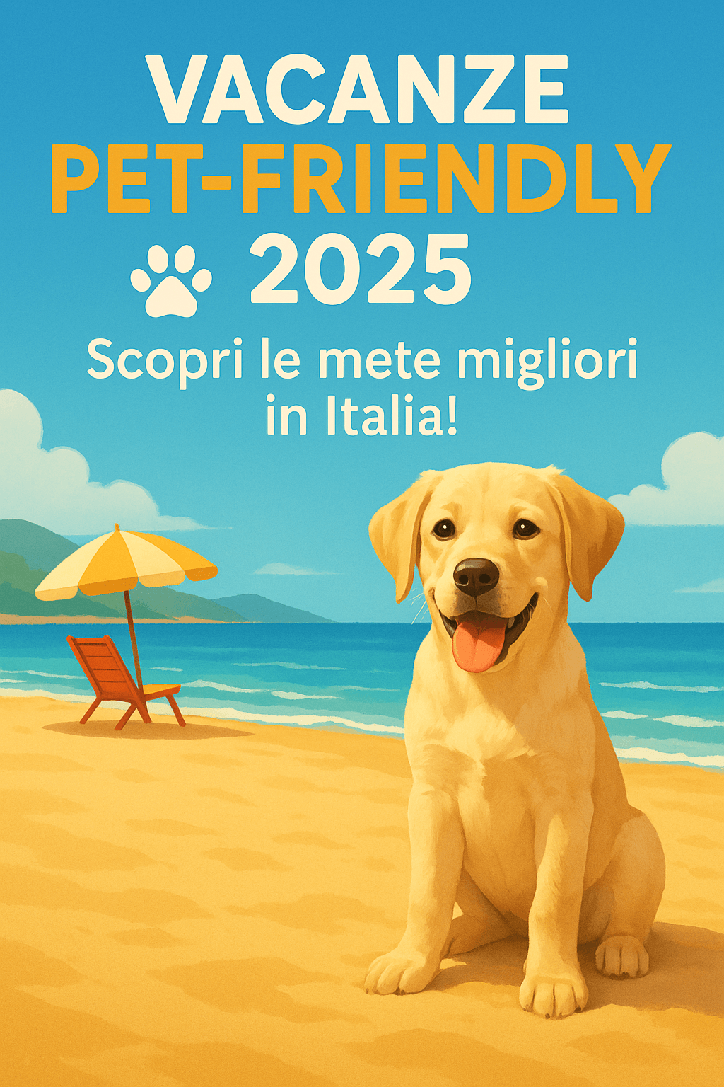 Le vacanze con il tuo amico peloso in Italia con un cane sulla spiaggia nel 2025.