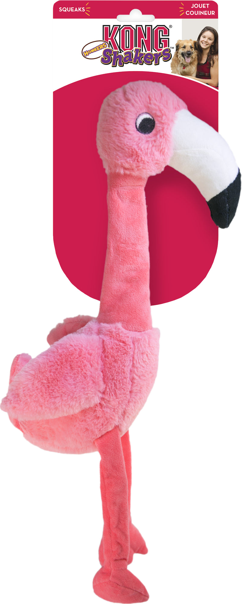 KONG CANE GIOCO "SHAKERS HONKERS" FENICOTTERO ROSA 32 CM