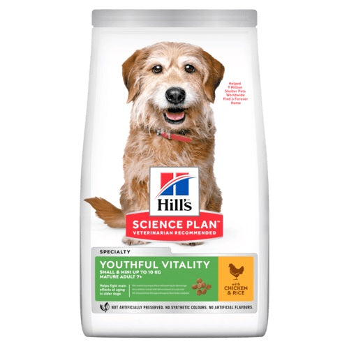 HILL'S CANINE ADULT 7+ YOUTHFUL VITALITY SMALL&MINI CHICKEN 1,5 KG NEW