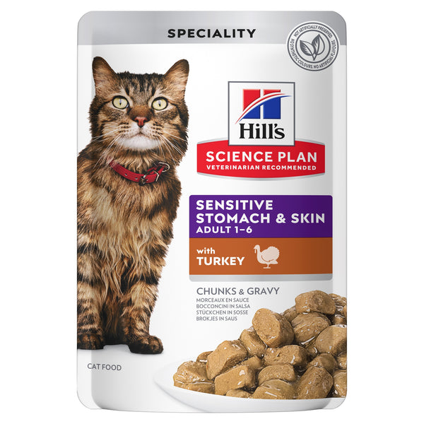 Hill's Feline Adult Sensitive Stomach & Skin Tacchino Busta 85 g