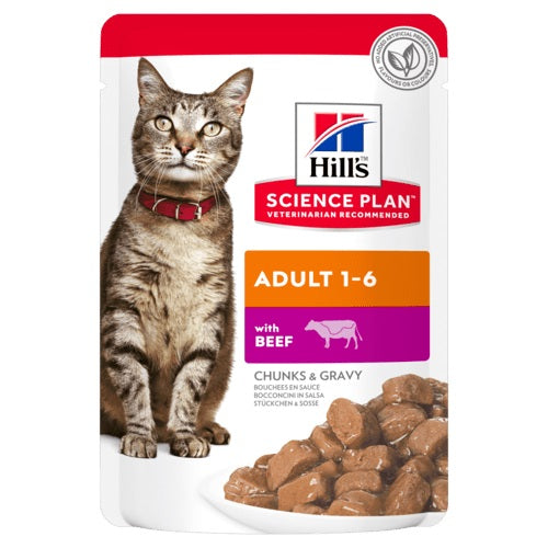 HILL'S FELINE ADULT BEEF POUCHES bustina 85 gr