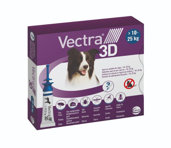 VECTRA 3D CANI (10-25 kg) 3 TUBI