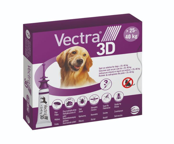 VECTRA 3D CANI (25-40 kg) 3 TUBI