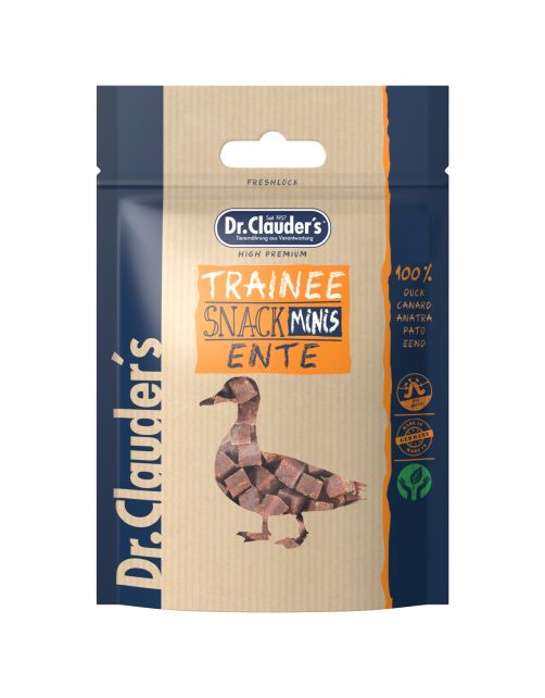 DR. CLAUDER'S CANE/GATTO SNACK TRAINEE MINI CUBETTI ANATRA 50 GR