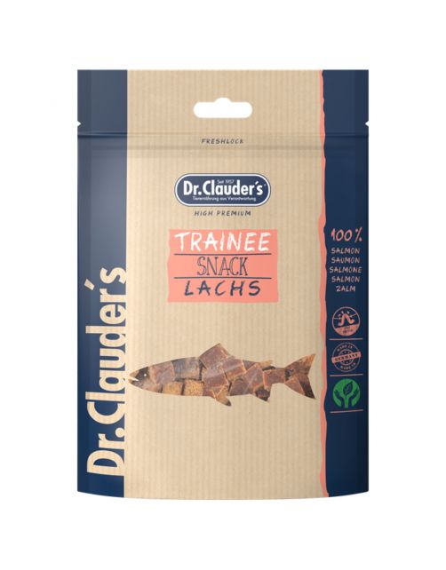 DR. CLAUDER'S CANE/GATTO SNACK TRAINEE CUBETTI SALMONE 80 GR