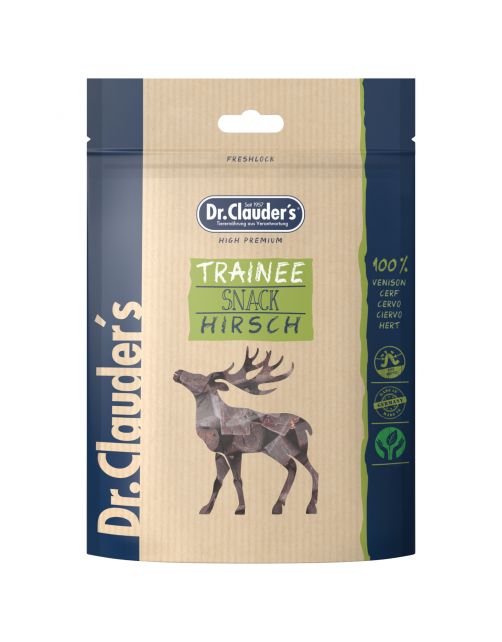 DR. CLAUDER'S CANE/GATTO SNACK TRAINEE CUBETTI CERVO 80 GR
