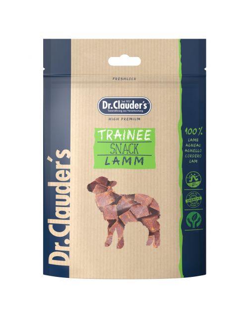 DR. CLAUDER'S CANE/GATTO SNACK TRAINEE CUBETTI AGNELLO 80 GR