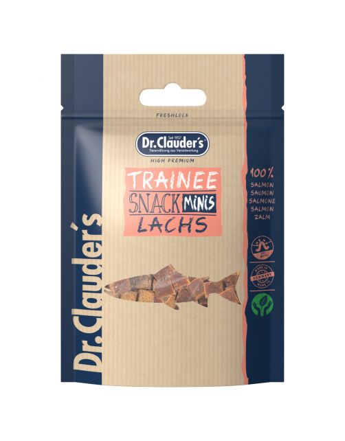 DR. CLAUDER'S CANE/GATTO SNACK TRAINEE MINI CUBETTI SALMONE 50 GR
