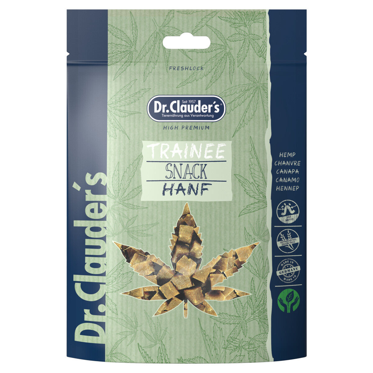 DR. CLAUDER'S CANE/GATTO SNACK TRAINEE CUBETTI CANAPA 80 GR
