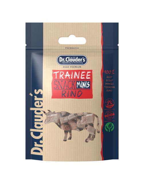 DR. CLAUDER'S CANE/GATTO SNACK TRAINEE MINI CUBETTI MANZO 50 GR