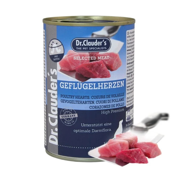 DR. CLAUDER'S CANE SELECTED MEAT ADULTO CUORI DI POLLO LATTINA 400 GR