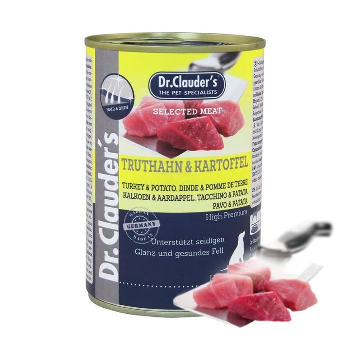 DR. CLAUDER'S CANE SELECTED MEAT ADULTO TACCHINO & PATATE LATTINA 400 GR