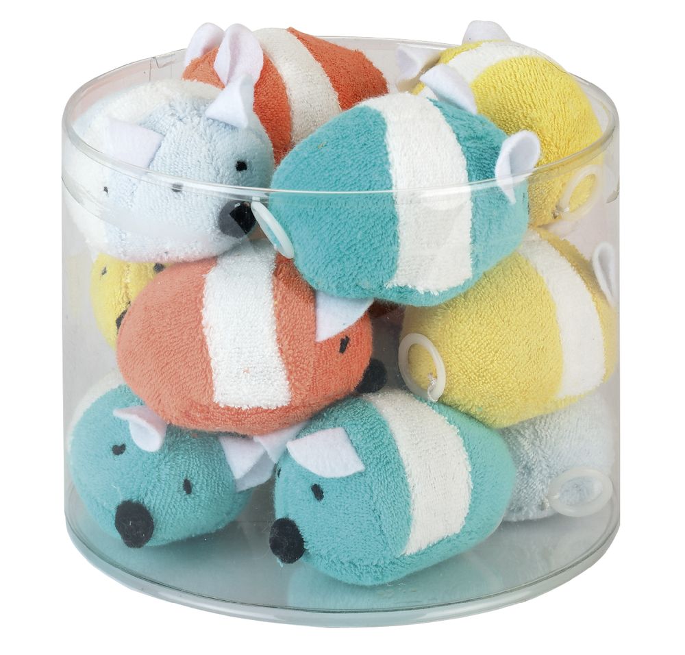 KERBL GATTO GIOCO TOPO SPUGNA SHAKIN JOLLY CON FILO DA TIRARE 7 CM