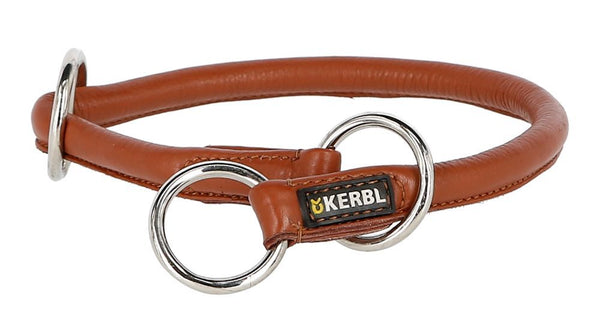 KERBL CANE COLLARE A STRANGOLO ROMA IN CUOIO 8 MM x 50 CM COGNAC