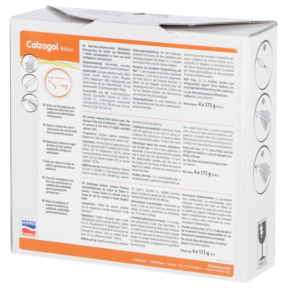 AGRO CHEMICA BOVINI CALZOGOL BOLUS CF. (4x175) GR