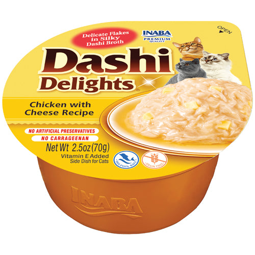 INABA GATTO DASHI DELIGHTS ADULTO RICETTA POLLO & FORMAGGIO CUP 70 GR