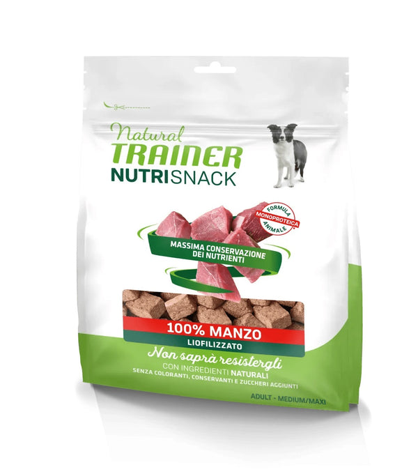 TRAINER CANE SNACK NATURAL NUTRISNACK ADULTO MEDIUM&MAXI 100% MANZO LIOFILIZZATO 50 GR