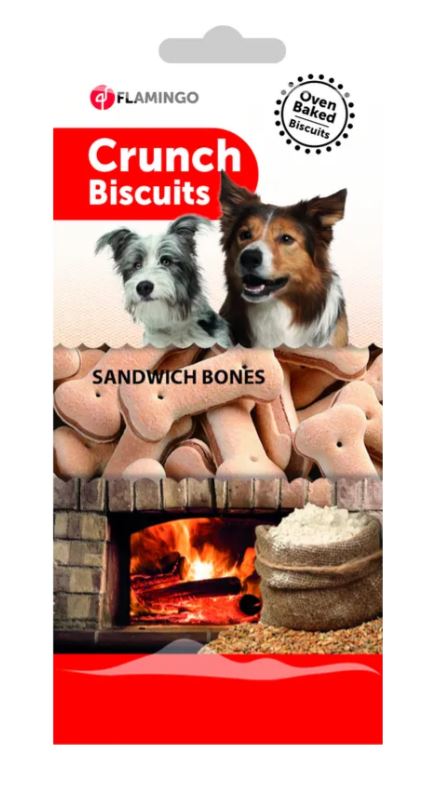Flamingo Cane Snack Biscotti Crunch Sandwich Bones 500 g