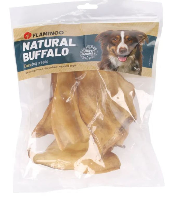 FLAMINGO CANE SNACK NATURE ORECCHIE DI BUFALO CF. (5 PZ)
