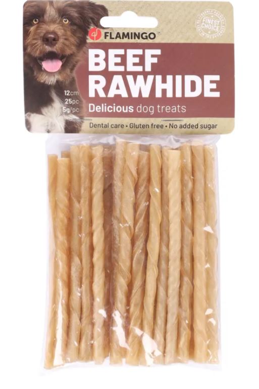 FLAMINGO CANE SNACK "R'HIDE" SIGARETTA MUNCHY CF. (25 PZ) 12 CM 125 GR