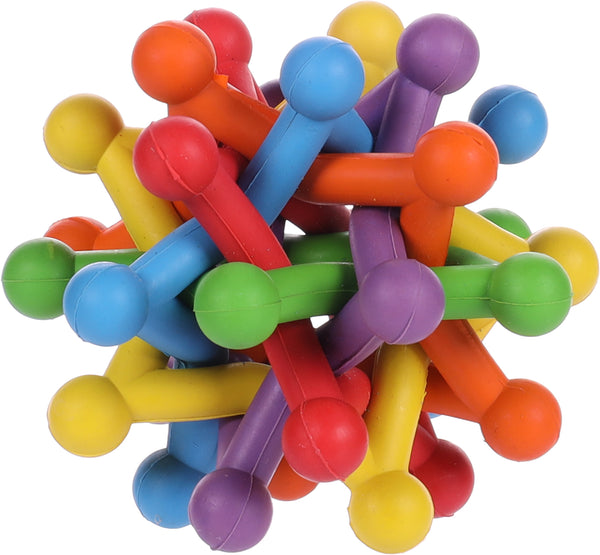 FLAMINGO CANE GIOCO IN GOMMA "SPACO" PALLA ATOMO COLORATO 9,5 CM