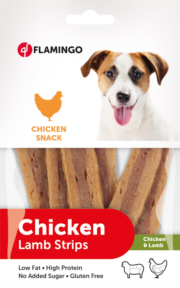 FLAMINGO CANE SNACK "HAPKI" STRISCE DI AGNELLO 85 GR