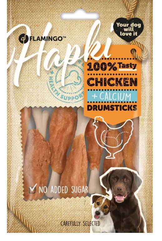 Flamingo Cane Snack "hapki" Osso Di Calcio Con Pollo 85 g