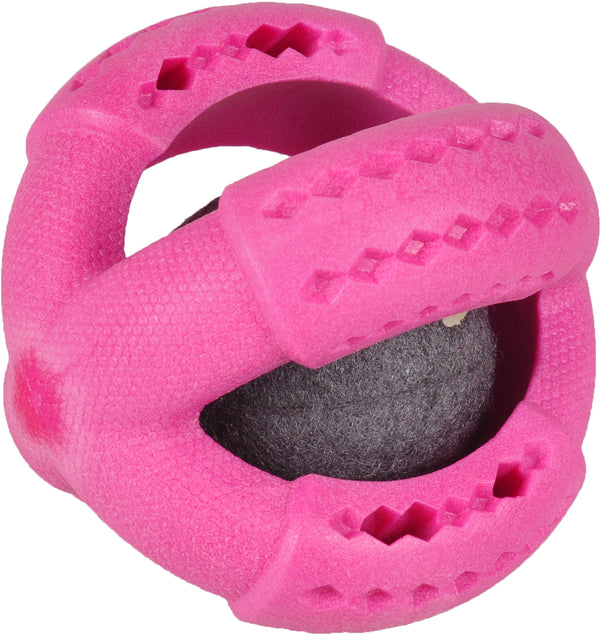 FLAMINGO CANE GIOCO IN GOMMA "DINA" PALLA PROFUMO LAMPONE 11 CM ROSA