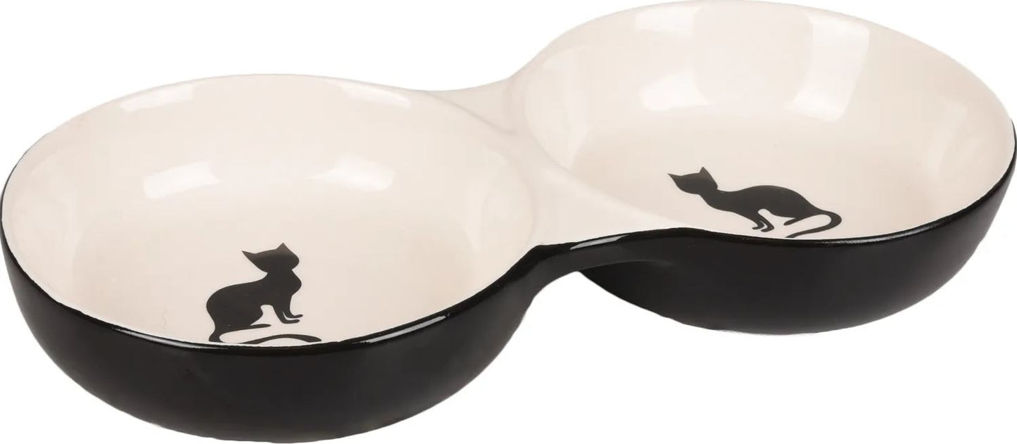 FLAMINGO GATTO CIOTOLA DOPPIA IN CERAMICA "NALA" 145 ML 2X11 CM