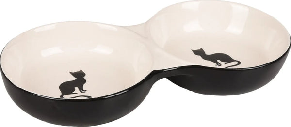 FLAMINGO GATTO CIOTOLA DOPPIA IN CERAMICA "NALA" 145 ML 2X11 CM